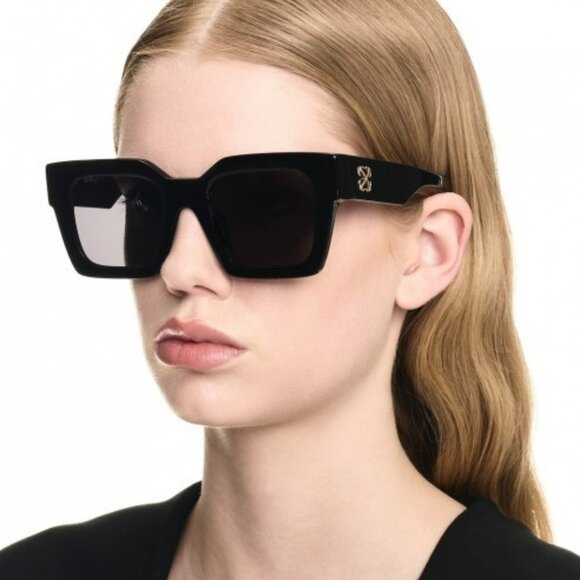 Off-White JACKSON Men Sunglasses Black Square Frame Grey Lenses | Model OERI13I - Picture 10 of 11